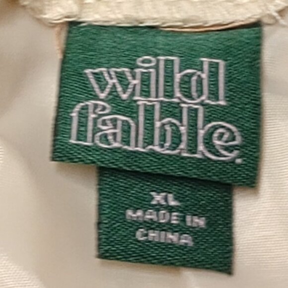 Women's Mid-Rise Wide Leg Parachute Pants Wild Fable Light Beige XL NWT - Picture 2 of 7